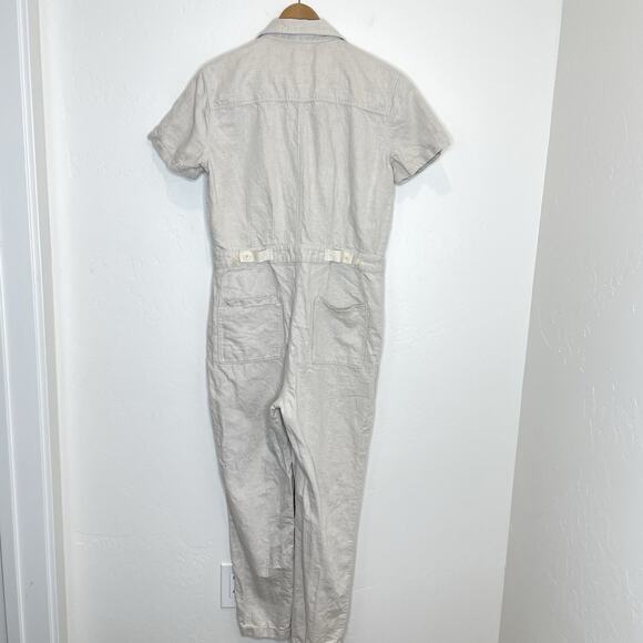 Outerknown S.E.A. Linen Suit Womens Small Ivory Utility Workwear Jumpsuit - Picture 8 of 10
